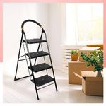 Branco:ladder 4 step folding ladder with wide steps (Milano) (GEC- L4M)