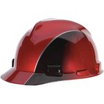 MSA 10101535 Specialty V-Gard Protective Rally Cap with Fas-Trac Suspension, Thermoformed, Red-Black, Red/Black