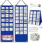 Visual Schedule for Kids with Autism, 107 Cards Double-Sided Toddler Routine Chore Chart with Pictures for Behavior, Learning Materials Communication Board for Nonverbal Kids at Home School