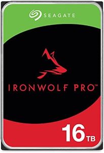 Seagate IronWolf Pro, 16 TB, Enterprise NAS Internal HDD –CMR 3.5 Inch, SATA 6 Gb/s, 7,200 RPM, 256 MB Cache for RAID Network Attached Storage (ST16000NT001)