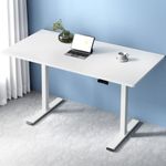 Artiss Electric Laptop Standing Desk 70-120cm Height Adjustable Sit Stand Desks 140cm X 70cm Desktop Table for Office Study Computer Workstation Home Use White Dual Motor Whole Piece Monitor Riser