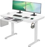 YDN Glass Standing Desk with Drawer