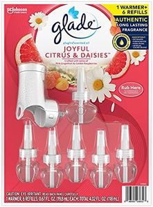 Glade PlugIns Scented Oil, Warmer + 6 Refills (Joyful Citrus & Daisies)