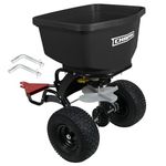 Chapin 8622B 150-Pound Tow and Pull Behind Spreader with Auto-Stop Dual Impeller That Stops When Not Moving, Designed for Farm and Tough Terrain, Hitch Pins, Black