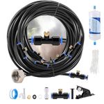 CEED4U Misting Cooling System Misters for Outside Patio, 75FT (23m) Mist Line + 1 Water Filter + 30 Nozzles + Brass Adapter, Outdoor Water Sprayer DIY Kit for Garden Fans Greenhouse Accessories