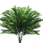 BELLE VOUS 6 Pack Plastic Artificial Faux Hanging Boston Fern Plants - Outdoor/Indoor Fake Greenery Ferns for Home, Garden, Vine Wall Basket, Bushes/Shrubs, Wedding Garland and Office Decor
