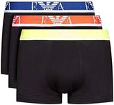 Emporio Armani Bodywear MEN'S KNIT 3PACK TRUNKS, Black/Black/Black, Large