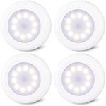 STAR-SPANGLED 4 Pack 3.1” Dimmable Push Tap Lights, Stick on LED Touch Puck Lights AA Battery Operated, 3 Color Modes Sticky Button Lights for Classroom, Kitchen, Under Cabinet, Closet