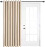 Imperial Rooms Eyelet Blackout Door Curtains for Living Room - 66x84 inch Drop Black Out Ring Top Cream Curtains & Drapes – Super Soft Thermal Insulated Curtain with Tieback Single Panel