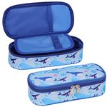 Bagseri Cute Boys Pencil Case - Large Capacity Toddler Pencil Case for Kids Pencil Pouch Organizer Pencil Bag for Student School, Pencil Case Only (Blue Whale)