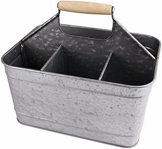 Benzara Galvanized Metal Sturdy Carry All Serveware, Gray