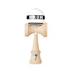 KROM - Kendama Toy STROGO White - Original - High Wood Quality - Extra Strong - for Beginner and Pro - Gift Pack : Extra String + Stickers