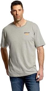 ARIAT Men's Rebar Cotton Strong Logo T-Shirt, Heather Grey, 3X-Large Big Tall