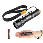 EverBrite LED Mini Torch, Aluminum LED Flashlight, 3-Modes, 80 Lumens Adjustable Focus Pocket Torch, Zoomable and Waterproof Small Flashlight for Camping, Outdoor with Batteries