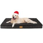 Patas Lague Orthopedic XXL Dog Bed for Extra Large Dogs 122x76cm, Egg Crate Foam Big Large Dog Beds with Removable Washable Cover,Waterproof Pet Bed Mat, Black