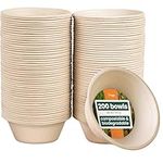 HAAGO - Premium Paper Bowls Biodegradable Sugarcane Bagasse Party Bowls for Salad, Soup, Snacks, Desserts - Eco-Friendly and Compostable (200, 350 ml)