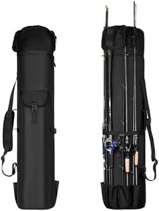 Wowelife Fishing Rod Carrier Bag, Fishing Reel Organizer Pole Storage Bag Upgraded for Fishing and Traveling, A Fishing Gift for Men, Father and Friends(Black)