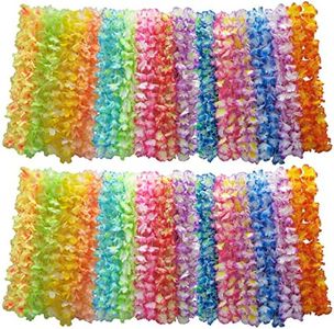 60 Counts Hawaiian Leis Bulk, Tropical Luau Hawaiian Leis For Luau Themed Party Decorations, Birthday Party Supplies, Hawaiian Party Favors