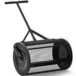 Walensee 24 Inch Compost Spreader Peat Moss Spreader with Upgrade T Shaped Handle for Planting Seeding Durable Lightweight Metal Mesh Spreader for Lawn and Garden Care Manure Spreaders Roller Patented