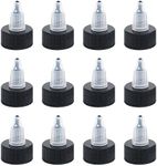 Black & Natural Twist Top Caps, Bottle Cap Size (24/410) Replacement Caps for Squeeze Bottles Angelus Paint Bottles, Dispensing Caps for Crafts, Art, Glue and More - 12 Pack