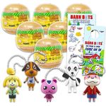 Nintendo Animal Crossing Blind Bags Party Favors Set - Bundle with 6 Animal Crossing Keychain Mystery Figures Plus Decals, More | Animal Crossing Bag Clips for Kids, Adults