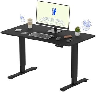 FLEXISPOT 140 * 60cm Electric Standing Desk Adjustable Standing Desk Sit Stand Up Desk Computer Desk with Hook Memory Function for Office and Home (Black+Black)