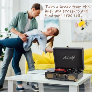 Retrolife Bluetooth Vinyl Record Player – Wireless Turntable