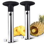 Yizerel 2 Pack Stainless Steel Pineapple Corer Cutter Slicer Peeler Core Remover Dicer Sharp Blades for Diced Fruit Rings