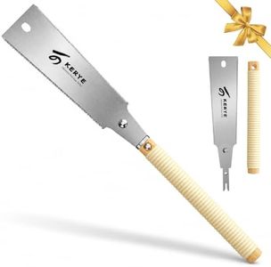 Japanese Pull Saw 9.5" - Portable Hand Saw with Double Edge, Easy to Use | Flexible SK5 Blade for Precision Flush Cut, 10/17 TPI, 0.02" Thickness, Carpenter Tools for Woodworking, Gifts for Men Women