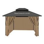 AONEAR Gazebo Privacy Curtains 10' x 12' with Zipper 4-Panels Side Wall Universal Replacement for Patio, Outdoor Canopy, Garden and Backyard (Curtain Only)