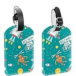 Discover The Cosmos Luggage Tags 2 Pack PU Leather Luggage Tags Privacy Protection