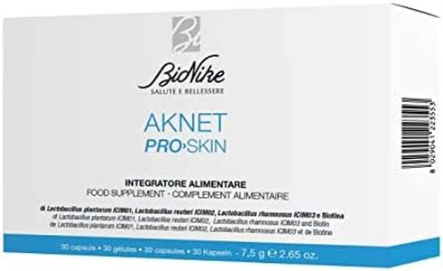 BioNike Aknet - Pro Skin, Integratore Alimentare con Probiotici e Biotina, Riequilibra la Flora Intestinale e Migliora le Manifestazioni Dermatologiche, 30 Capsule