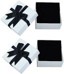 2Pcs Small Gift Boxes White Jewellery Gift Box with Lids Ring Earring Box Square Necklace Gift Box Bracelet Cardboard Box Kraft for Key Cufflink Women Valentine's Day Presents Birthday 7.5*7.5*3.5cm