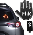 FLIK Original Middle Finger Light - Give The Bird & Wave to Drivers - Hottest Gifted Car Accessories, Truck Accessories, Car Gadgets & Road Rage Signs for Men, Women, & Teens - Funny Back Window Sign