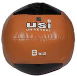 USI UNIVERSAL Wall Ball, 736WB 8Kg Fitness Soft Medicine Ball/Wall Ball for Strength and Conditioning Workouts, Core Exercises, Cross Training, Exercise Fitness Weighted Medicine Ball, Black/Orange