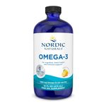 Nordic Naturals Omega 3 Liquid | 1560 Mg Omega 3 Fatty Acid | Sardine Fish Oil Syrup With EPA & DHA Supplement For Heart, Brain Health & Immune Support | Fish Oil Lemon Flavour 16 Floz 473 ml