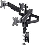 TechOrbits Triple Monitor Mount - Three Arms Computer Screen Stand - Full Motion Articulating Gas Springs for 3 Screens - Universal Fit for 13" - 27" Screens