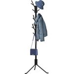 SimpleHouseware Standing Coat and Hat Hanger Organizer Tree Shaped Rack for Entryway, Bedroom, and Hallway, 18 Hooks, Black