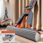 Clefairy Sponge Mop,Self Wringing Sponge Mops for Floor Cleaning Squeeze,Household Cleaning Tools to Clean Walls and Ceilings,PVA Mop with Absorbent Sponge Heads for Tile Marble Laminate