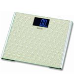 Tanita® 200kg 440lb Glass Digital Precision Home Bathroom Body Weighing Scale with Big Platform and Large Blacklid Display (Cream)