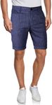 Heyfanee Mens Slim Fit Shorts 9 Inch Inseam Stretch Chino Shorts Flat Front Casual Navy Blue Striped 28