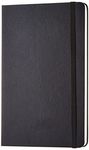 Amazon Basics Classic Black Casebound Notebook with Elastic Closure, Blank/Plain, 240 Pages, Large 13.4 x 1.7 x 21 cm