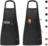 Viedouce 2 Packs Apron Cooking Kitchen Waterproof,Adjustable Chef Apron with Pockets for Home,Restaurant,Craft,Garden,BBQ,School,Coffee House,Apron for Men Women