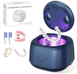 Ultrasonic Cleaner, Ultrasonic Retainer Cleaner Machine Professional Sonic Cleaner, Ultrasonic Cleaner for Rings, Jewelry, Dentures,Blue