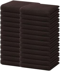 Homaxy 100% Cotton Waffle Weave Kitchen Dish Towels, Ultra Soft Absorbent Quick Drying Cleaning Towel, 13 x 28 Inches, 24-Pack, Dark Brown