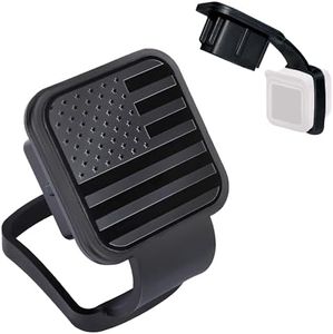 2 Inch Rubber Trailer Hitch Cover, Durable Tow Hitch Covers with American Flag, Car Exterior Accessories Fits for 2 Inches Hitch Receivers, Hitch Cover Tube Plug Cap for Trucks, Black