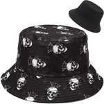 Malaxlx Skull Print Black Bucket Ha