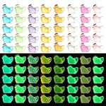 80pcs Mini Resin Luminous Chicken, Tiny Glow Chickens Colorful Miniature Figurines Glow in The Dark Mini Resin Chickens for Crafts Home Landscape Party Dollhouse Ornament Accessories