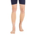 Flamingo Orthopedic Calf Support Leg Compression Sleeves for Sports, Gym, Running, Cycling, Jogging and Workout (1 pair) | calf muscle support for men & women | Color-Beige | Size-L