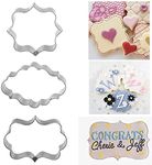 RKPM HOMES Cookie Cutters Set, 3 Pieces Stainless Steel Plaque Frame Pastry Biscuit Cookie Cutter Kit Fondant Cutter for Chocolate Candy Cake Decor